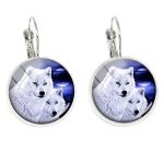 boucle d oreille loup blanc
